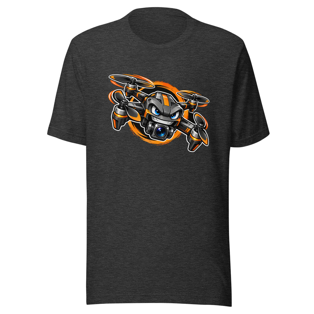 Angry Quad T-Shirt in dark grey heather, full-colour angry quad front print