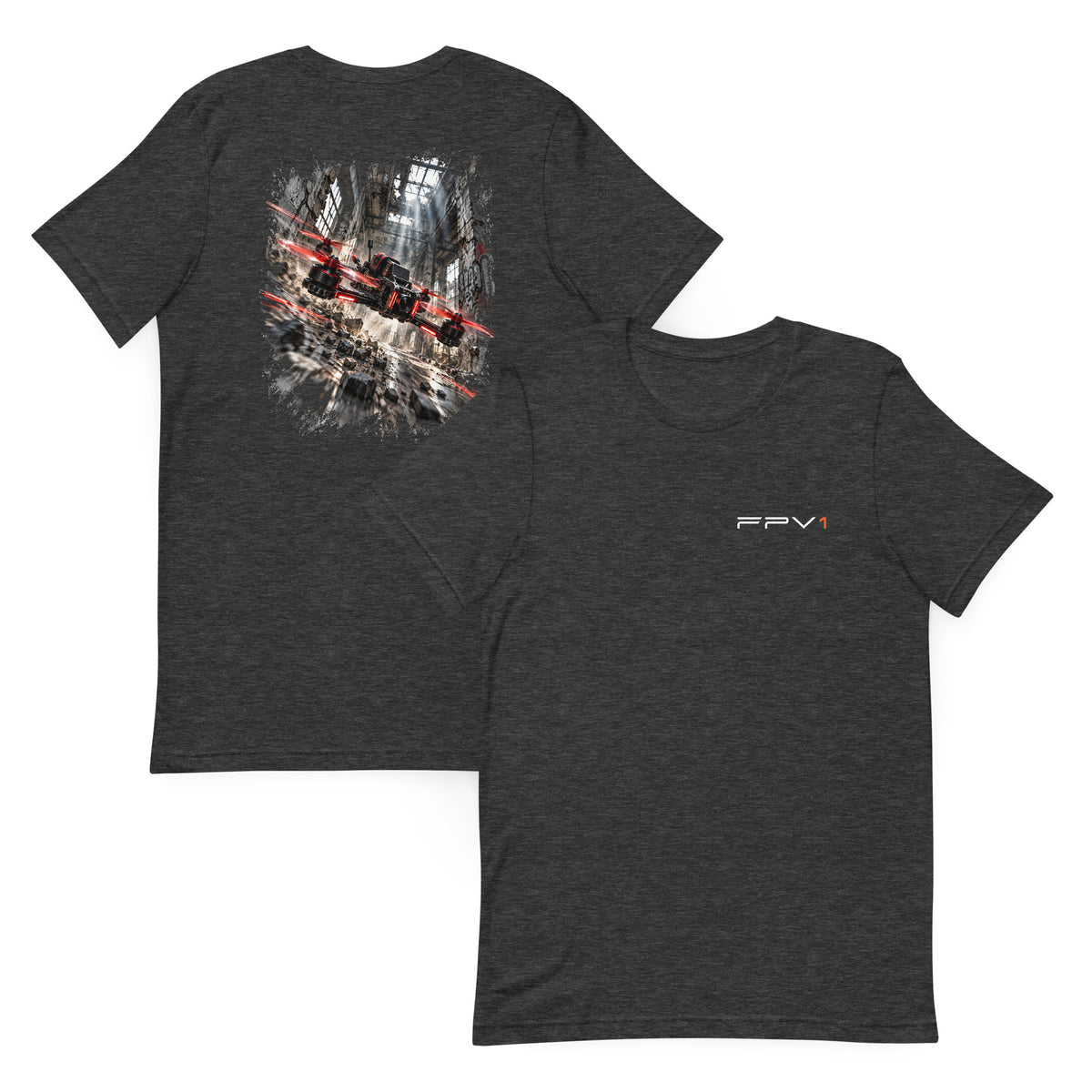Back to Bando T-Shirt in Dark Grey Heather – front and back