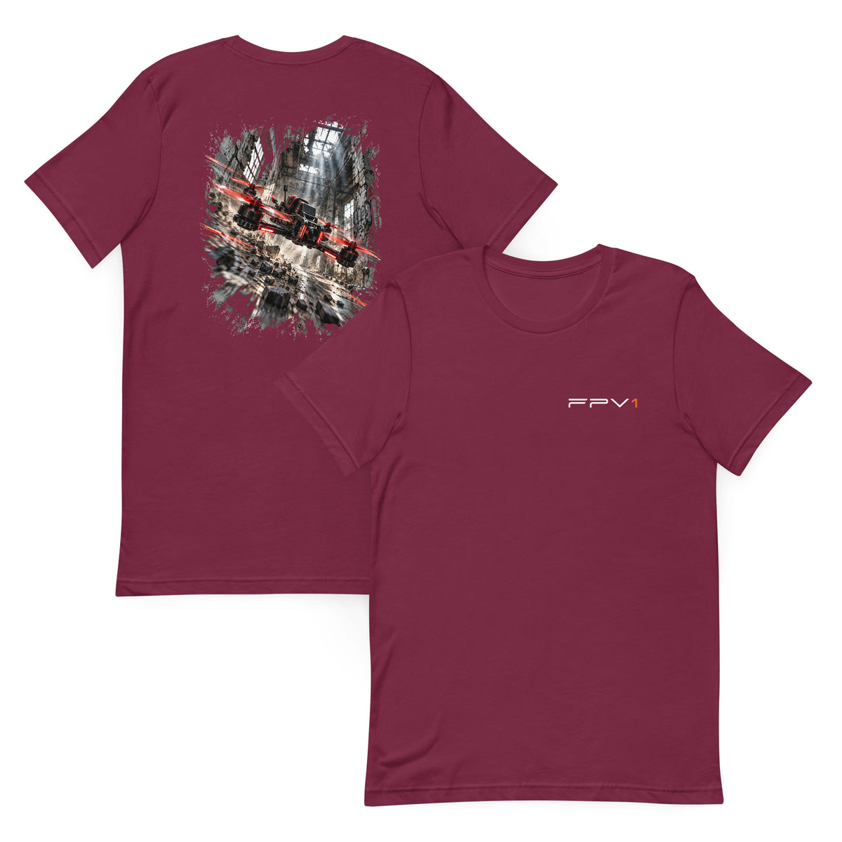 Back to Bando T-Shirt in Maroon – front and back