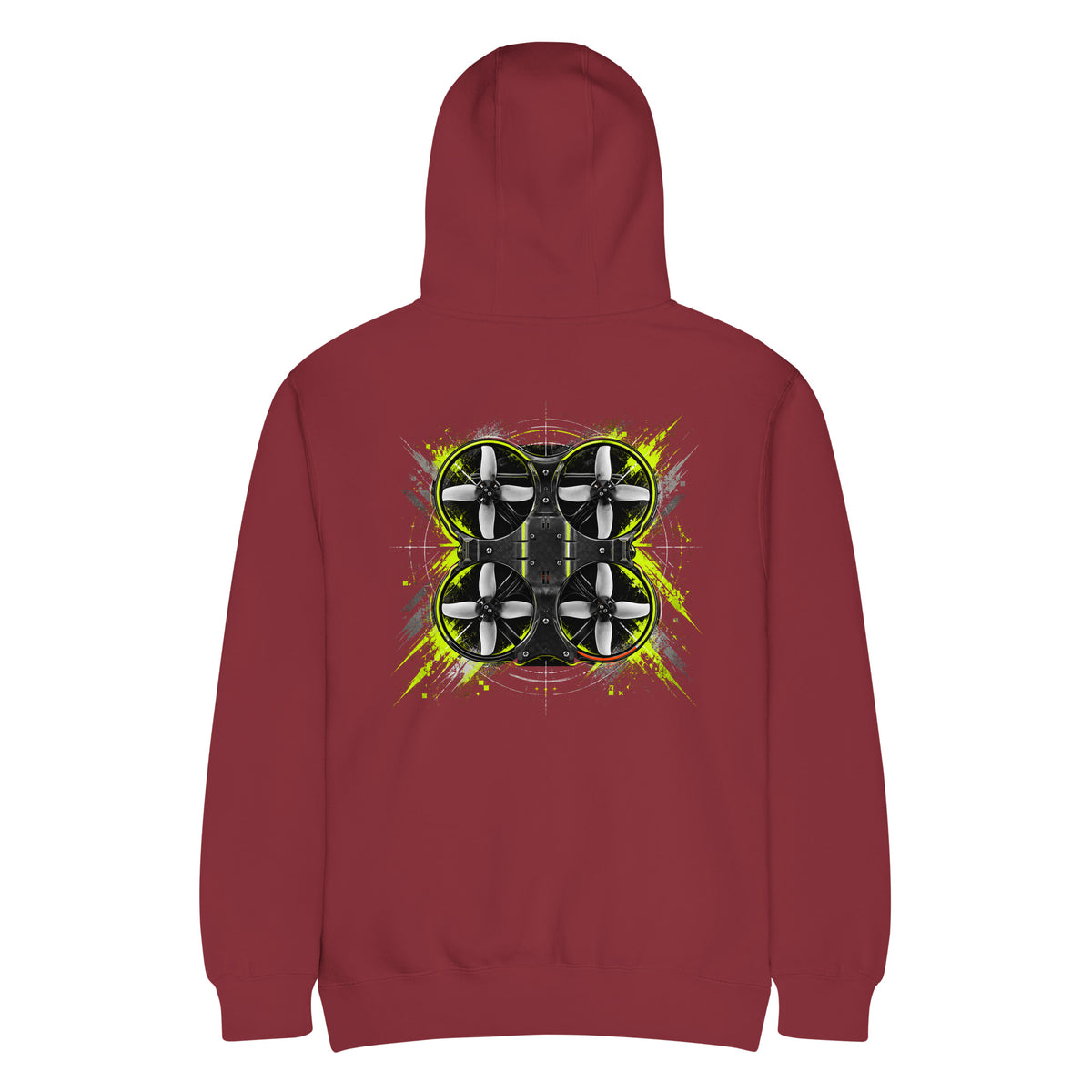 Cinewhoop Hoodie – Premium in Burgundy – back