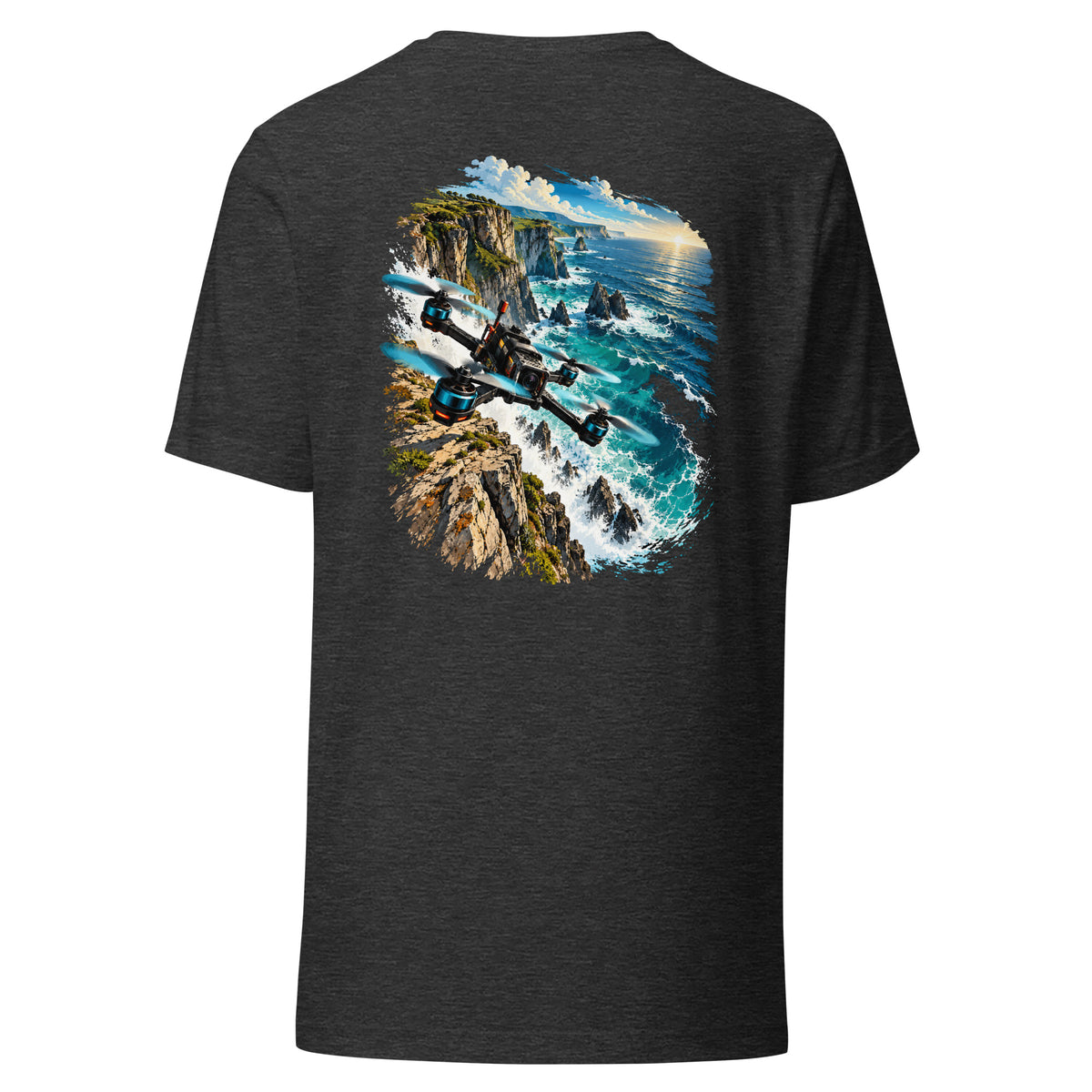 Coastal Cliff T-Shirt in Dark Grey Heather – back