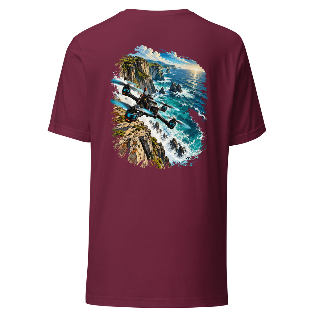 Coastal Cliff T-Shirt in Maroon – back