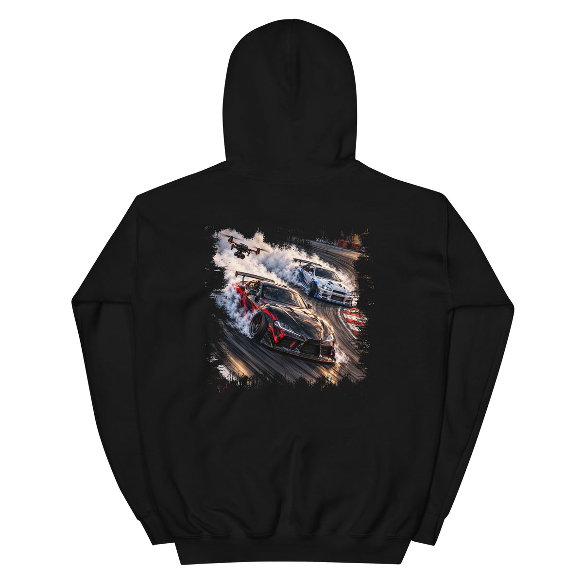 Drift Drone Hoodie in Black – back