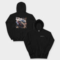 Drift Drone Hoodie in Black – front and back