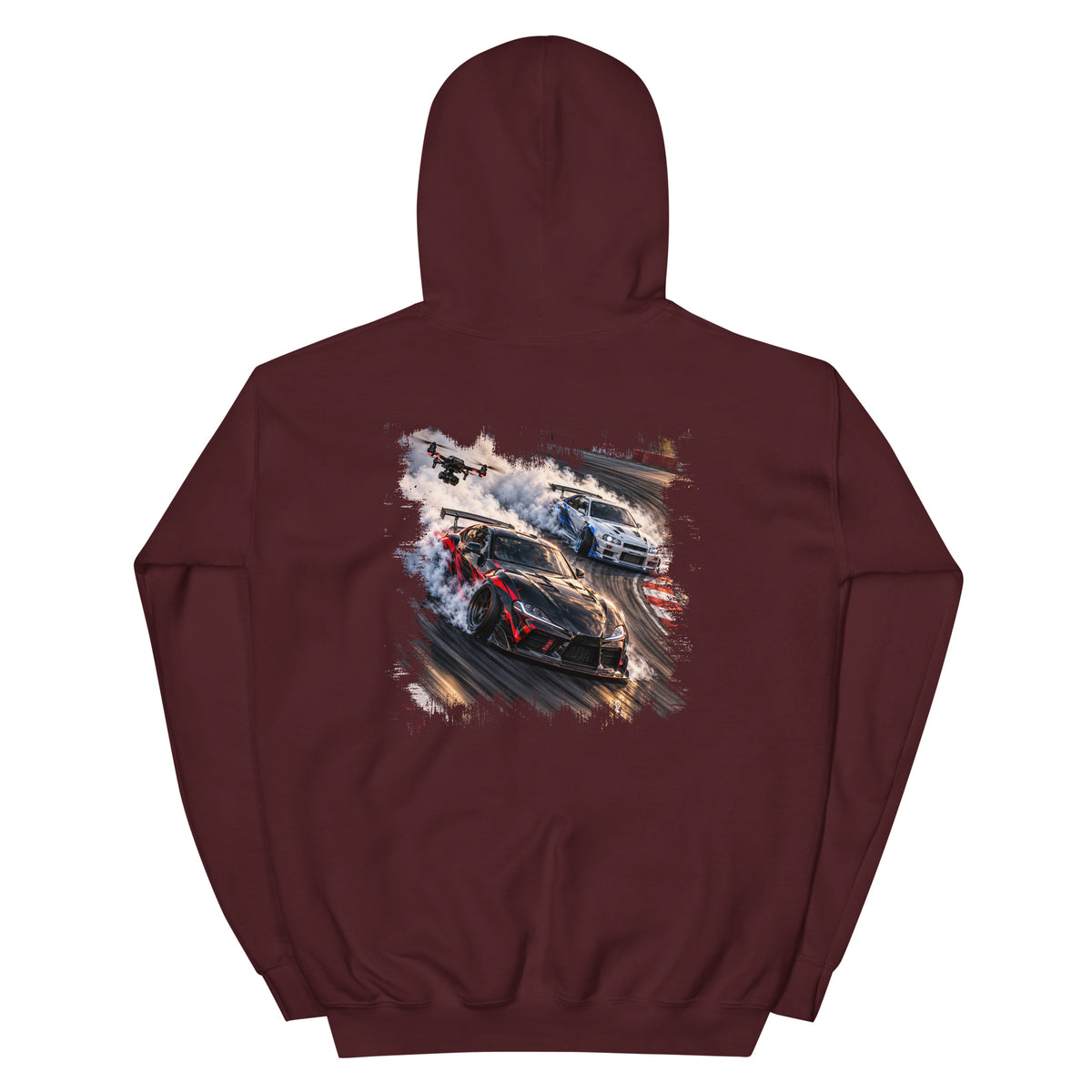 Drift Drone Hoodie in Maroon – back
