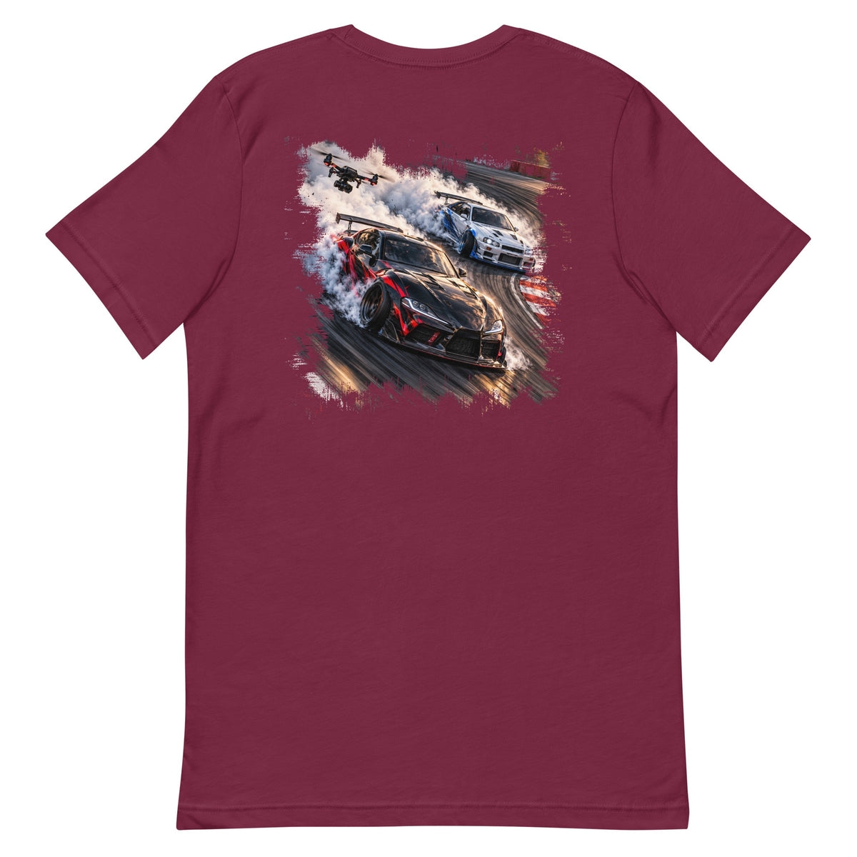 Drift Drone T-Shirt in Maroon – back