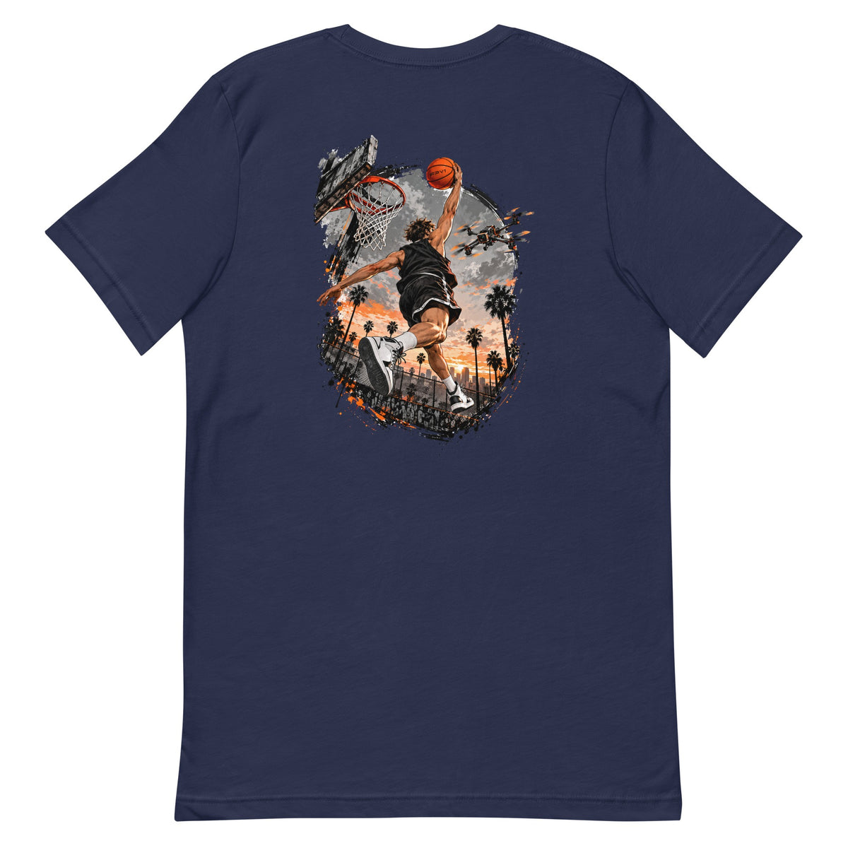 Dunk Drone T-Shirt in Navy – back