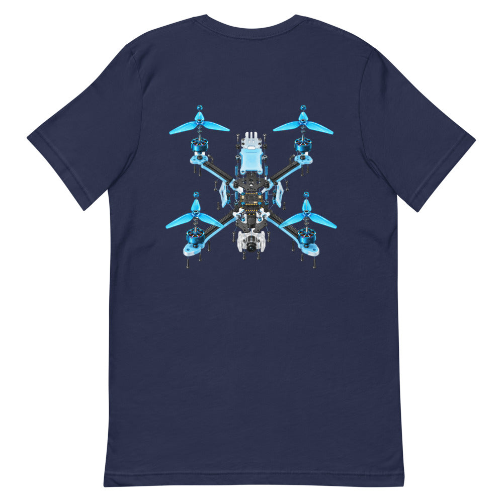 Exploded Drone T-Shirt in Navy – back