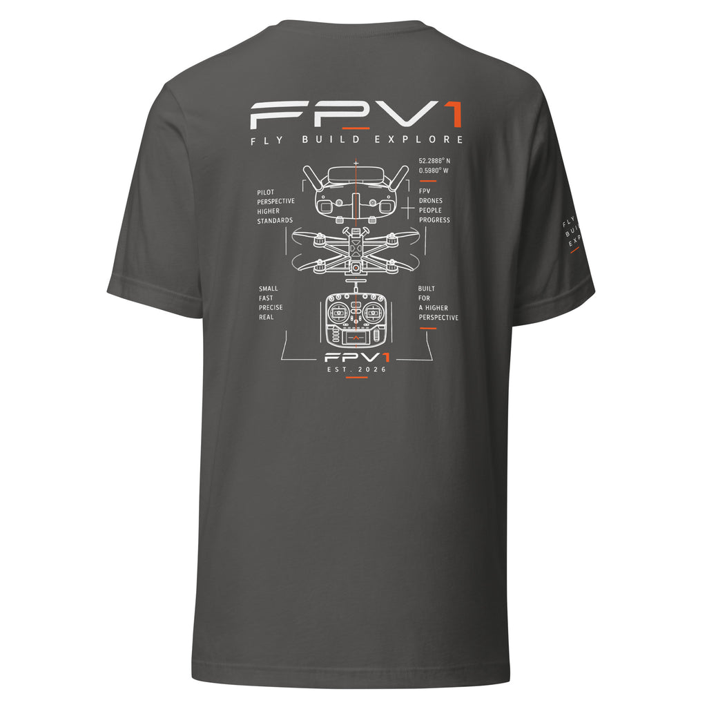 FLY BUILD EXPLORE T-Shirt in asphalt – back