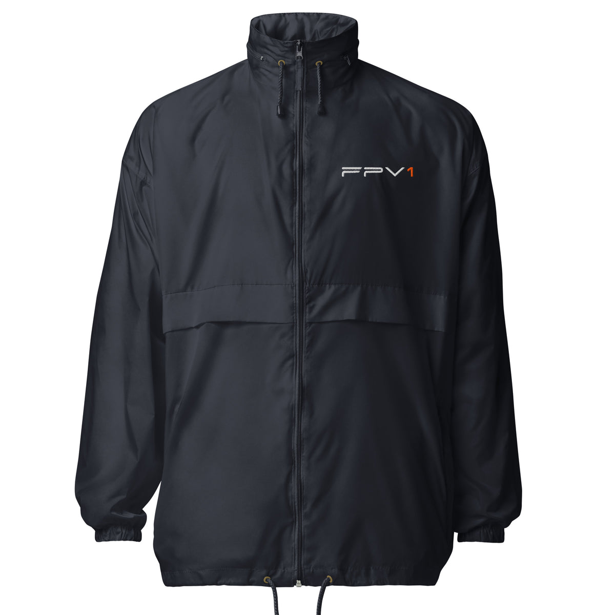 FPV1 Embroidered Windbreaker in Navy – front
