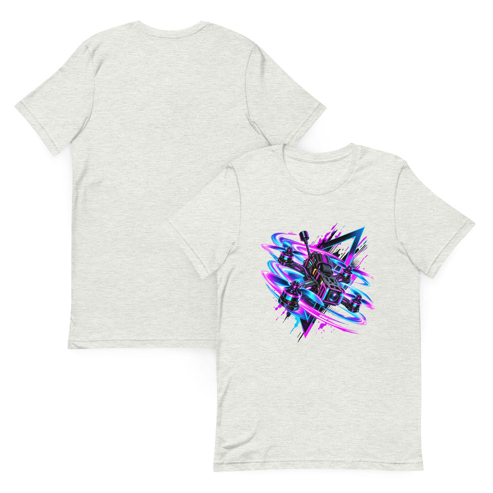 Neon Quad T-Shirt in ash – front and back