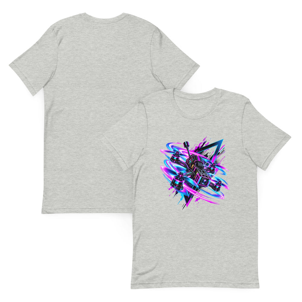 Neon Quad T-Shirt in athletic heather – front and back