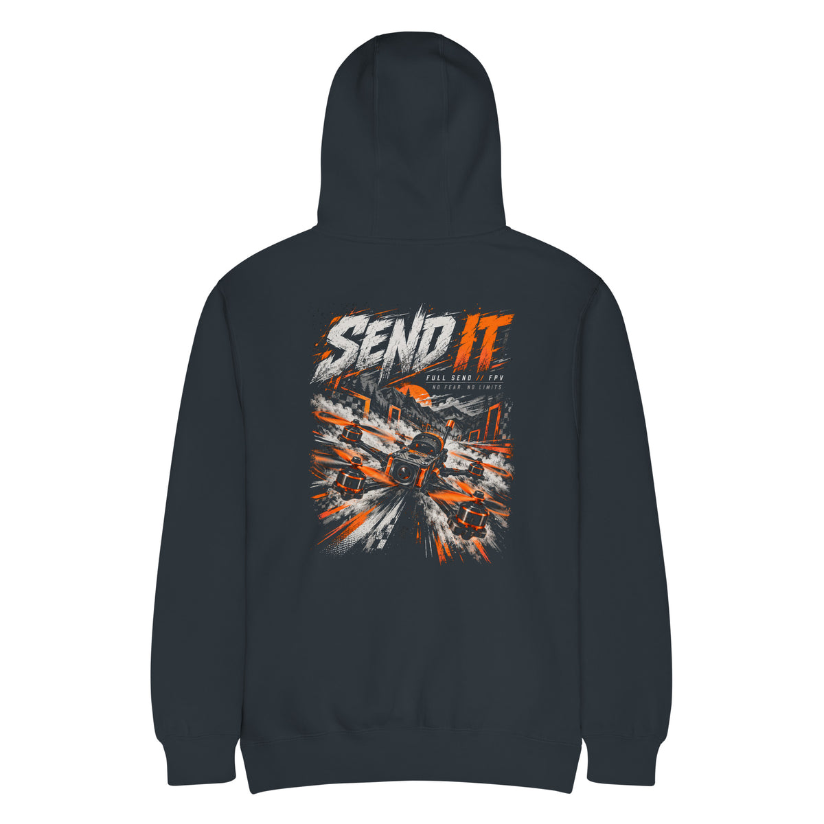 SEND IT FPV Division Hoodie – Premium in Navy – back