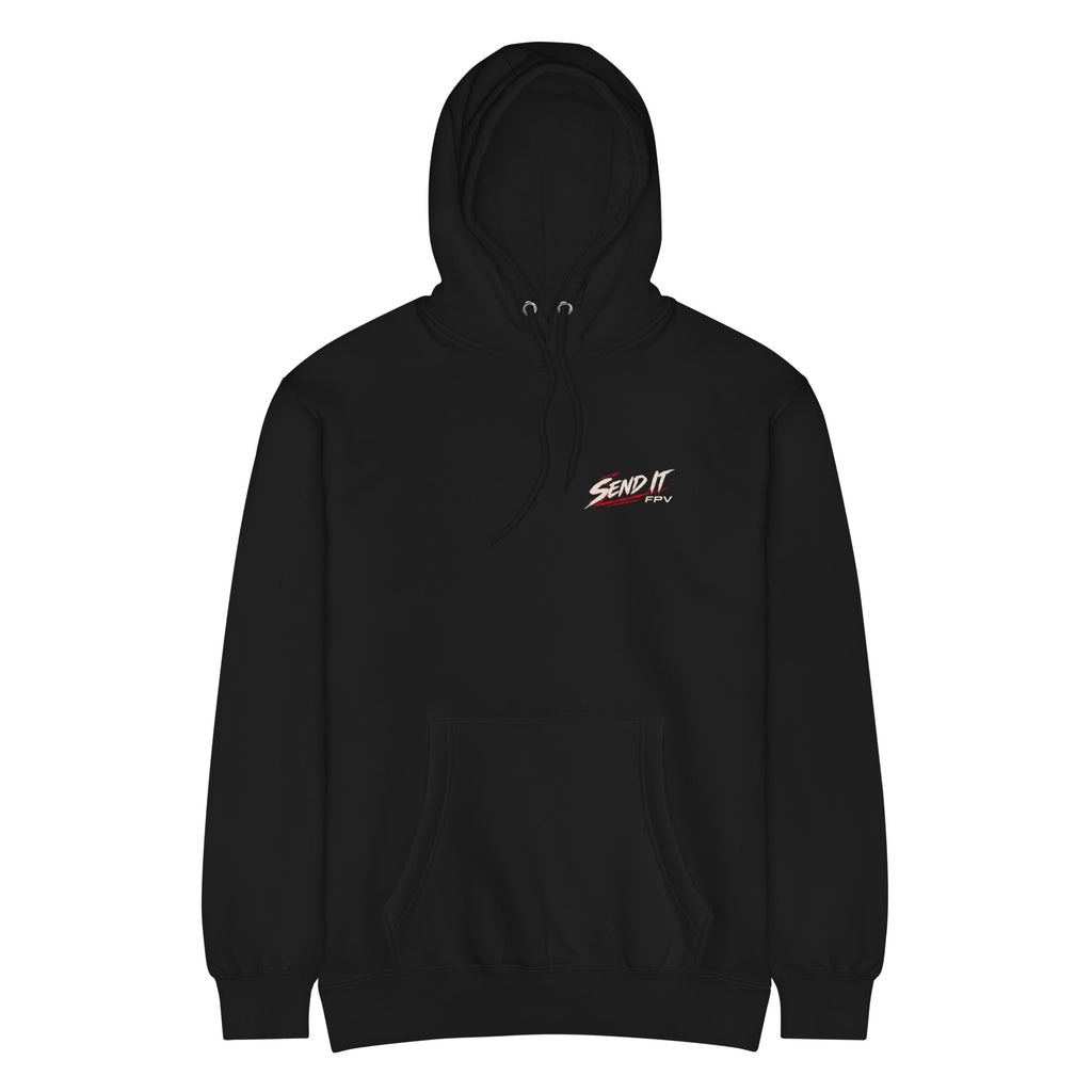 SEND IT FPV Hoodie – Premium in Black – front