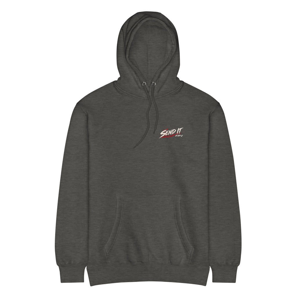 SEND IT FPV Hoodie – Premium in Charcoal Heather – front
