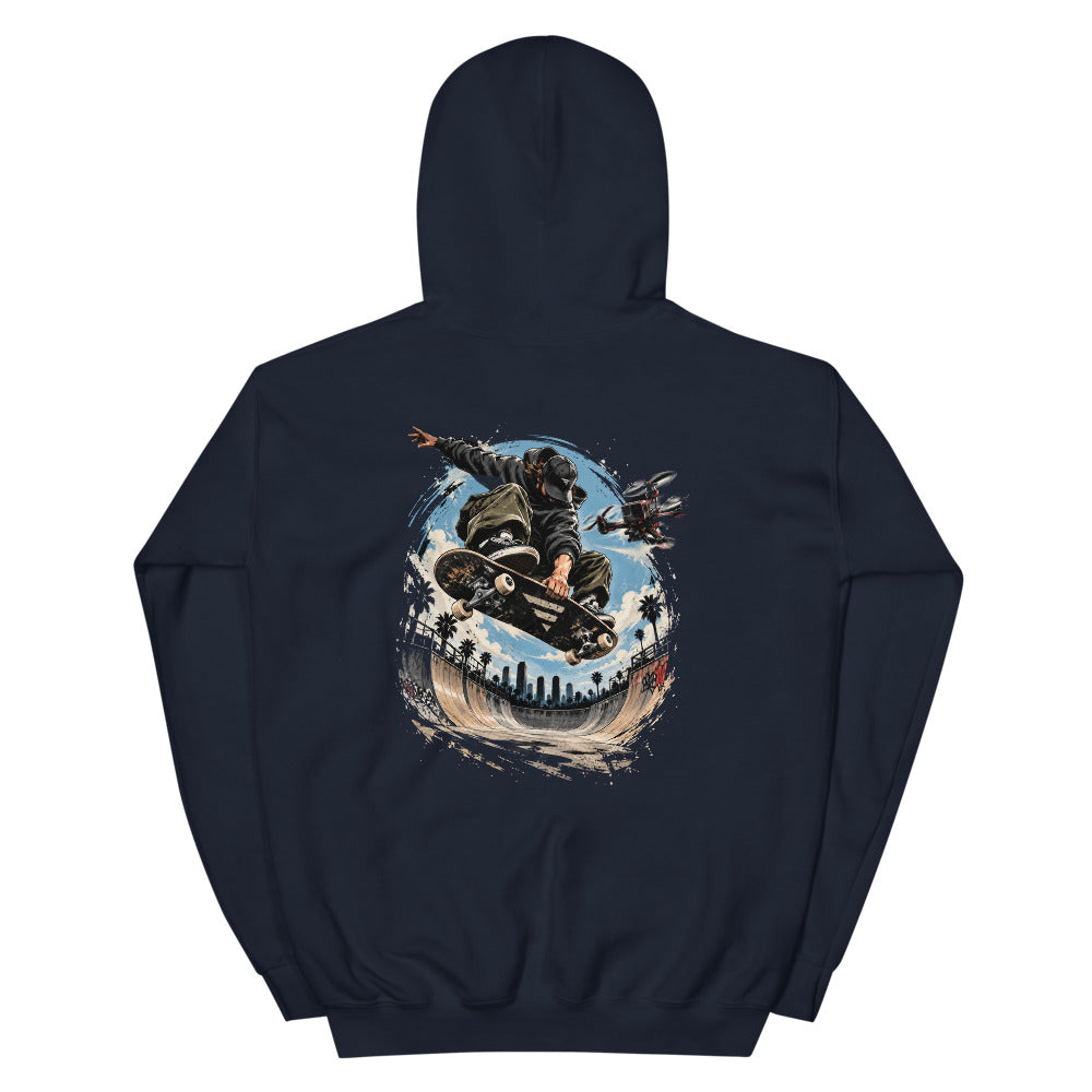 Skate Drone Hoodie in Navy – back
