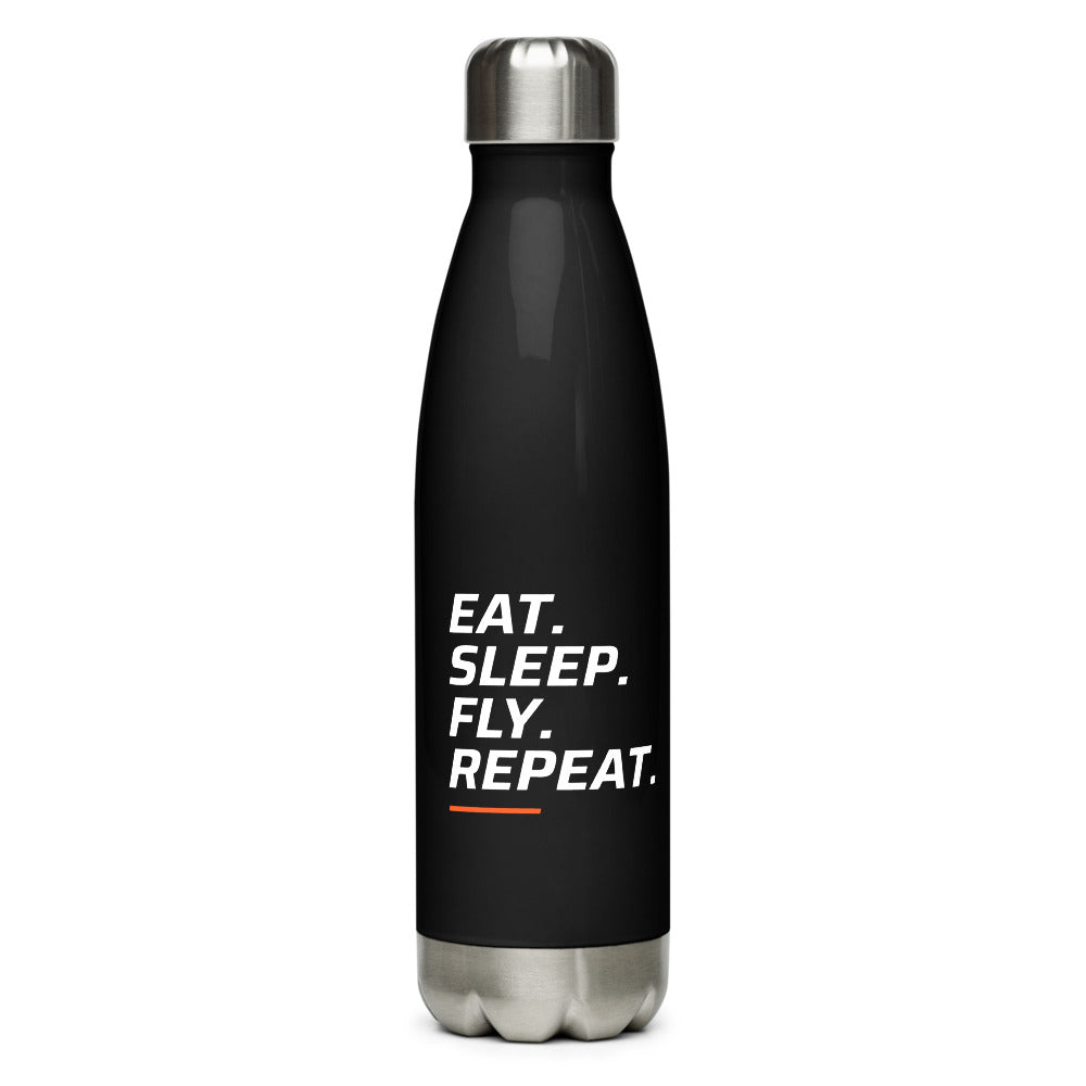 FPV1 Water Bottle - Black - Eat. Sleep. Fly. Repeat.