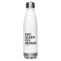 FPV1 Water Bottle - White - Eat. Sleep. Fly. Repeat.