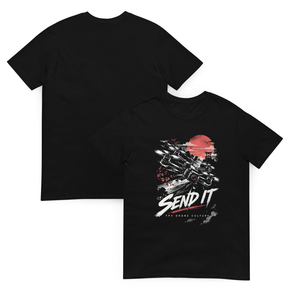 SEND IT T-Shirt – Black – front and back