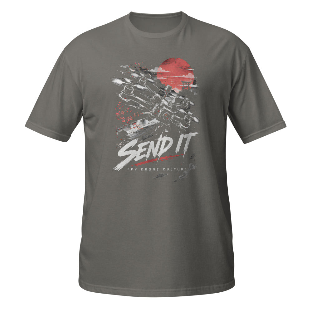 SEND IT T-Shirt in charcoal – front