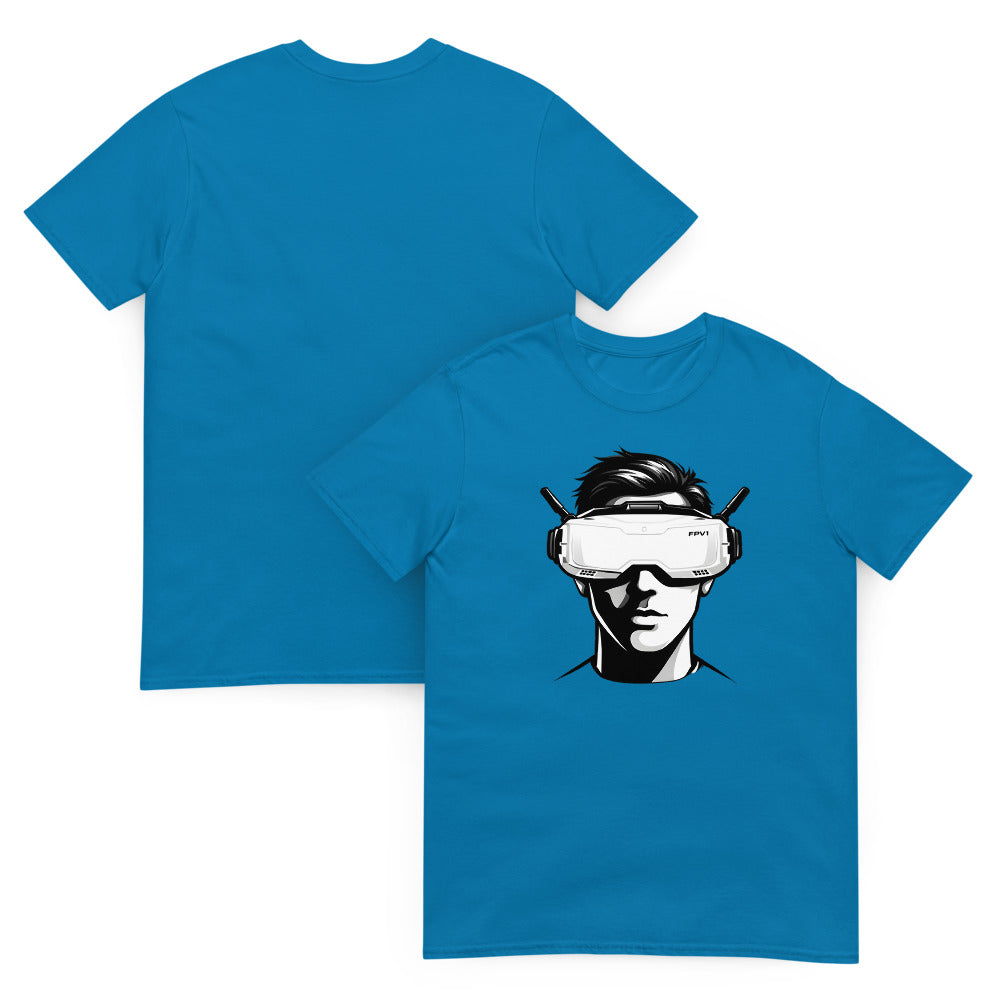 FPV1 Goggles T-Shirt – Sapphire – front and back