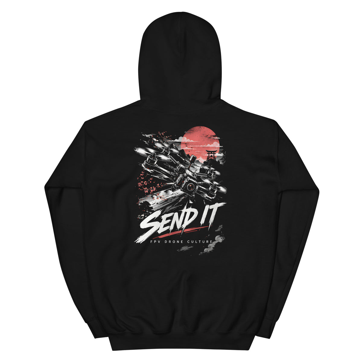SEND IT Hoodie in black – back print