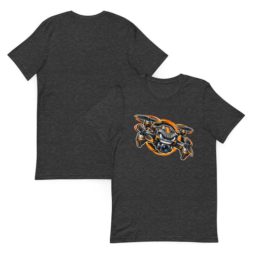 Angry Quad T-Shirt – Dark Grey Heather – front and back